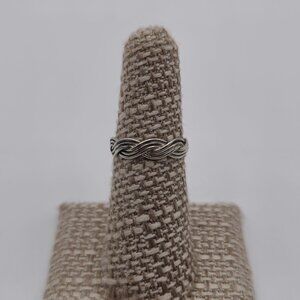 Size 6.25 Sterling Silver Woven Rustic Ring A2470